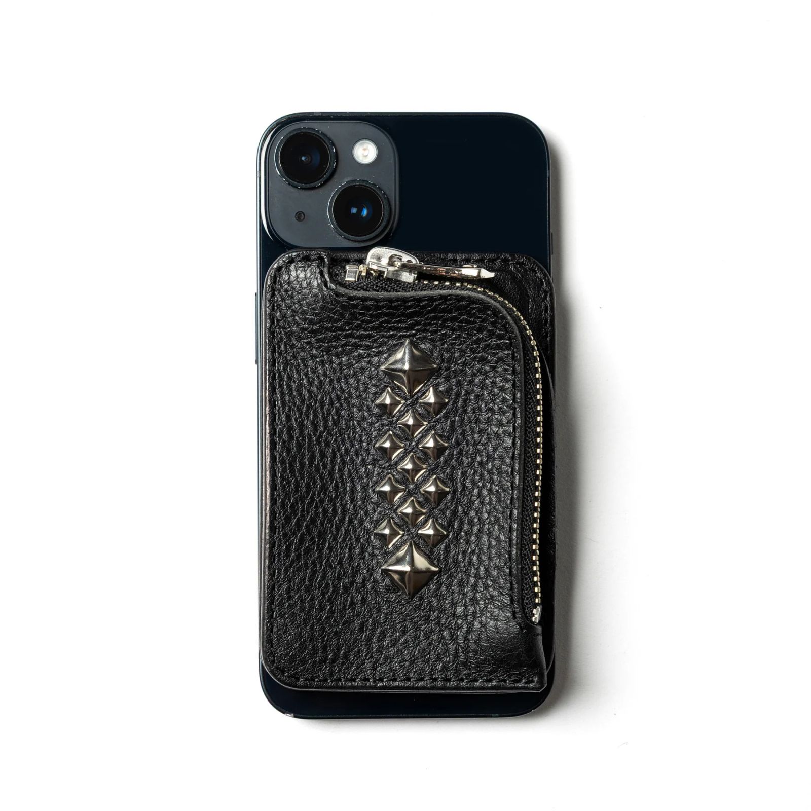 STUDS LEATHER MULTI CASE ＜Magsafe＞ (BLACK)｜スタッズレザー マルチケース ＜マグセーフ対応＞｜CL-26AWLE009