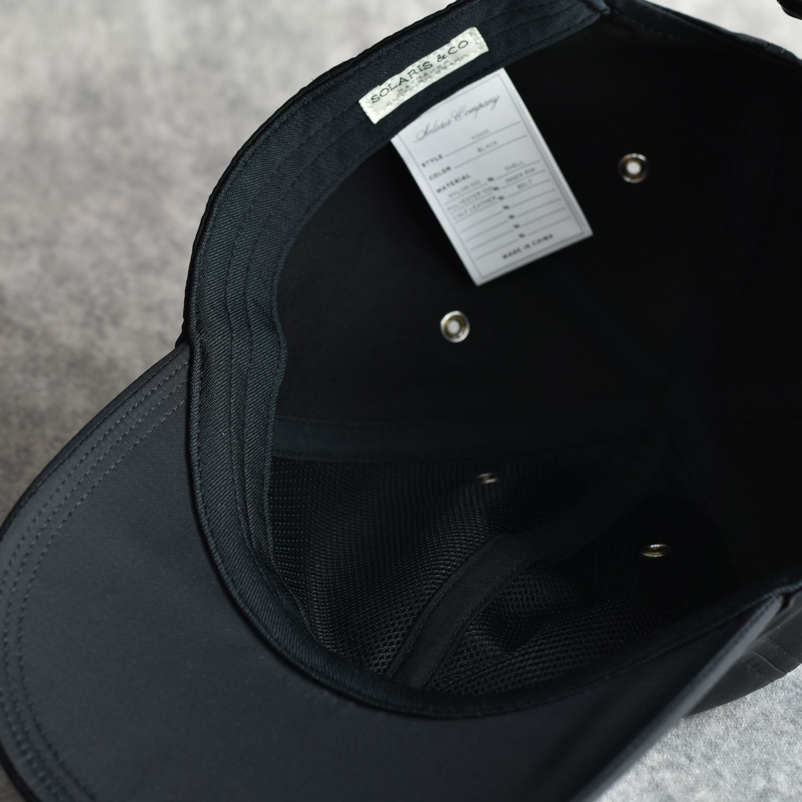 Nylon Twill Curved Visor Cap "MALBEC" (BLACK) / ナイロン キャップ