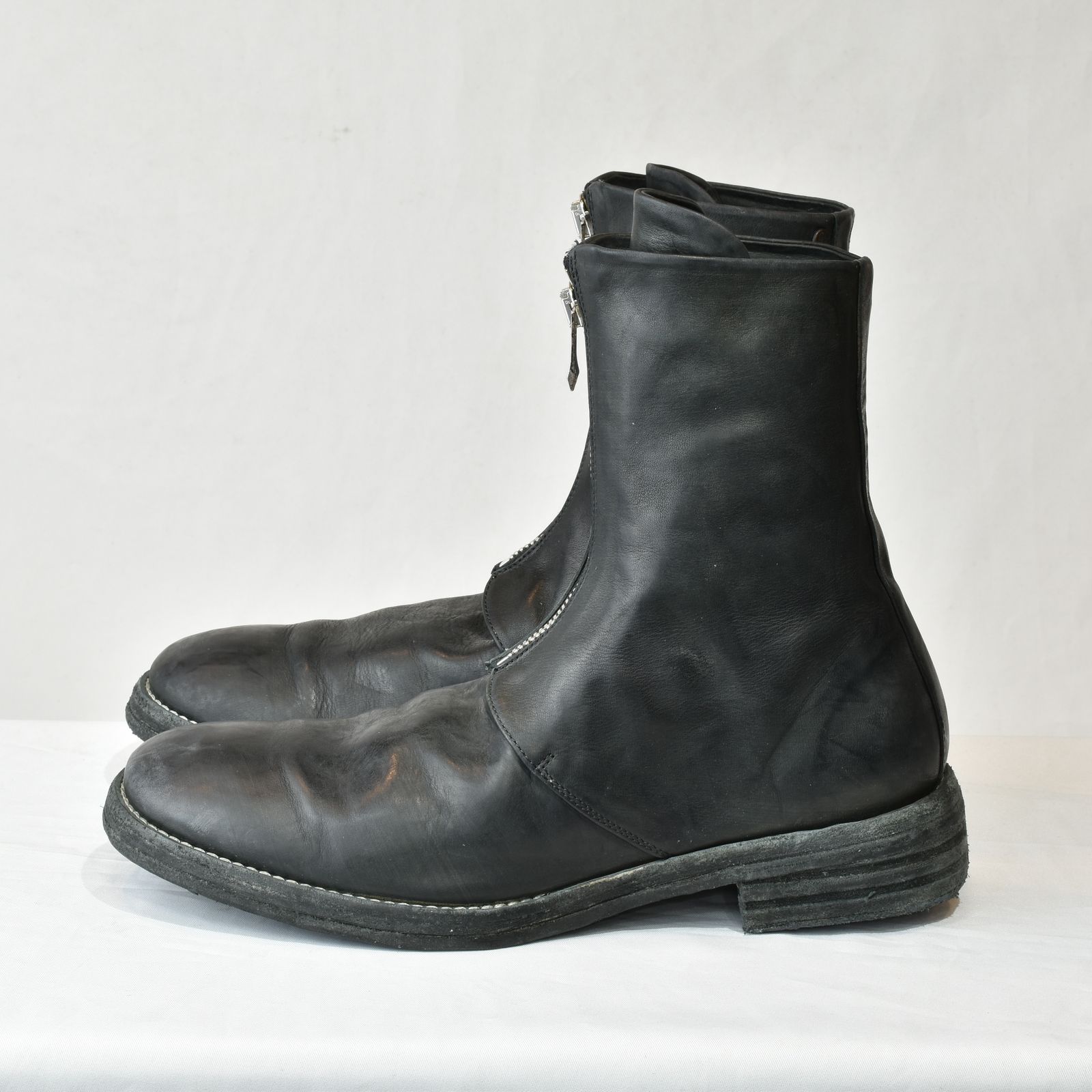 incarnation - HORSE LEATHER FRONT ZIP COMBAT LINED FZ-1 #2LEATHER SOLES  PIECE DYED | chord online store