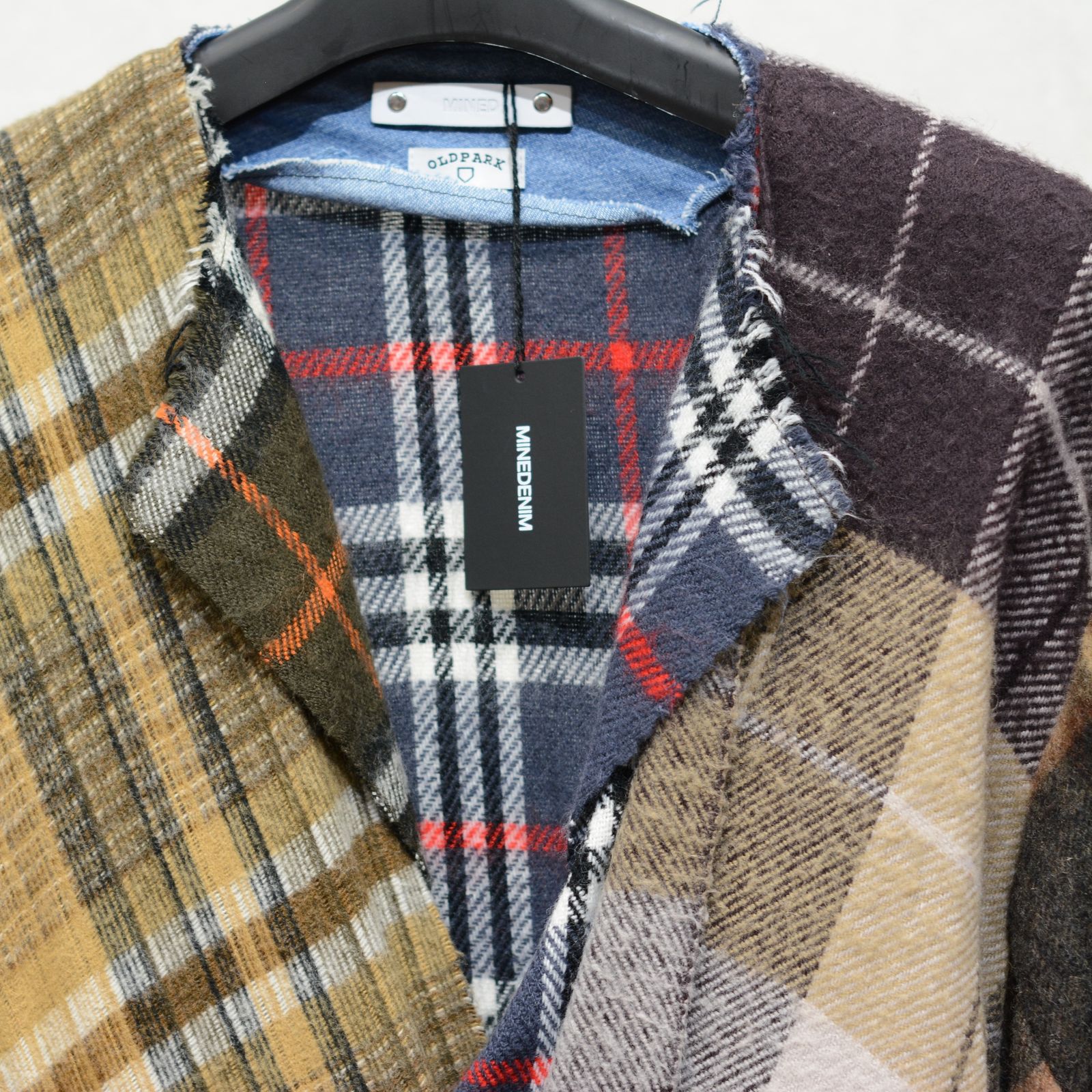 OLD PARK×MINEDENIM Check MufflerCardigan