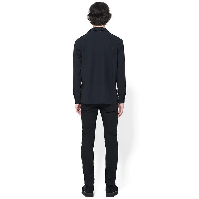 506 Chambray Open Collar L/S SH BLK
