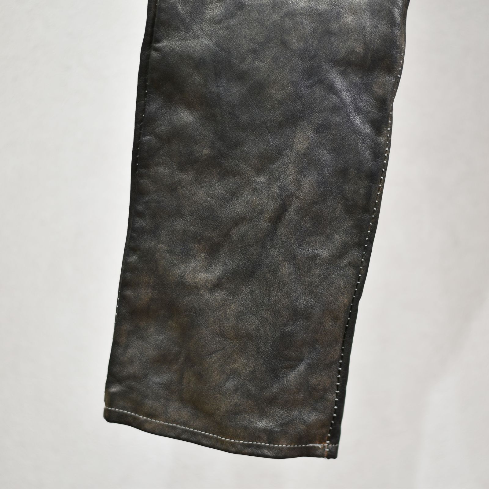 BUFFALO LEATHER PANTS ARMYHALF LINED MP-1 (91N)