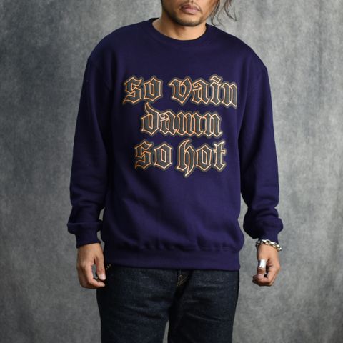 "S.V.D.S.H" CREW NECK SW ＜NATURALLY PAINT DESIGN＞ (PURPLE) / クルーネック 発砲プリント スウェット トレーナー