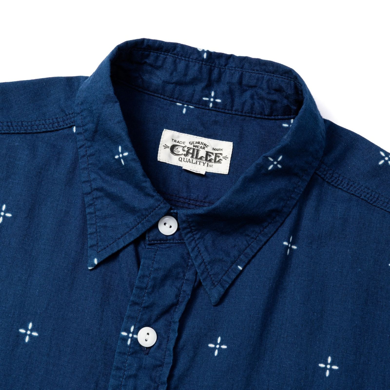 CROSS PATTERN BANDANA CLOTH SH (INDIGO BLUE)｜クロス柄 バンダナ クロス 長袖シャツ｜CL-26AWCRS002