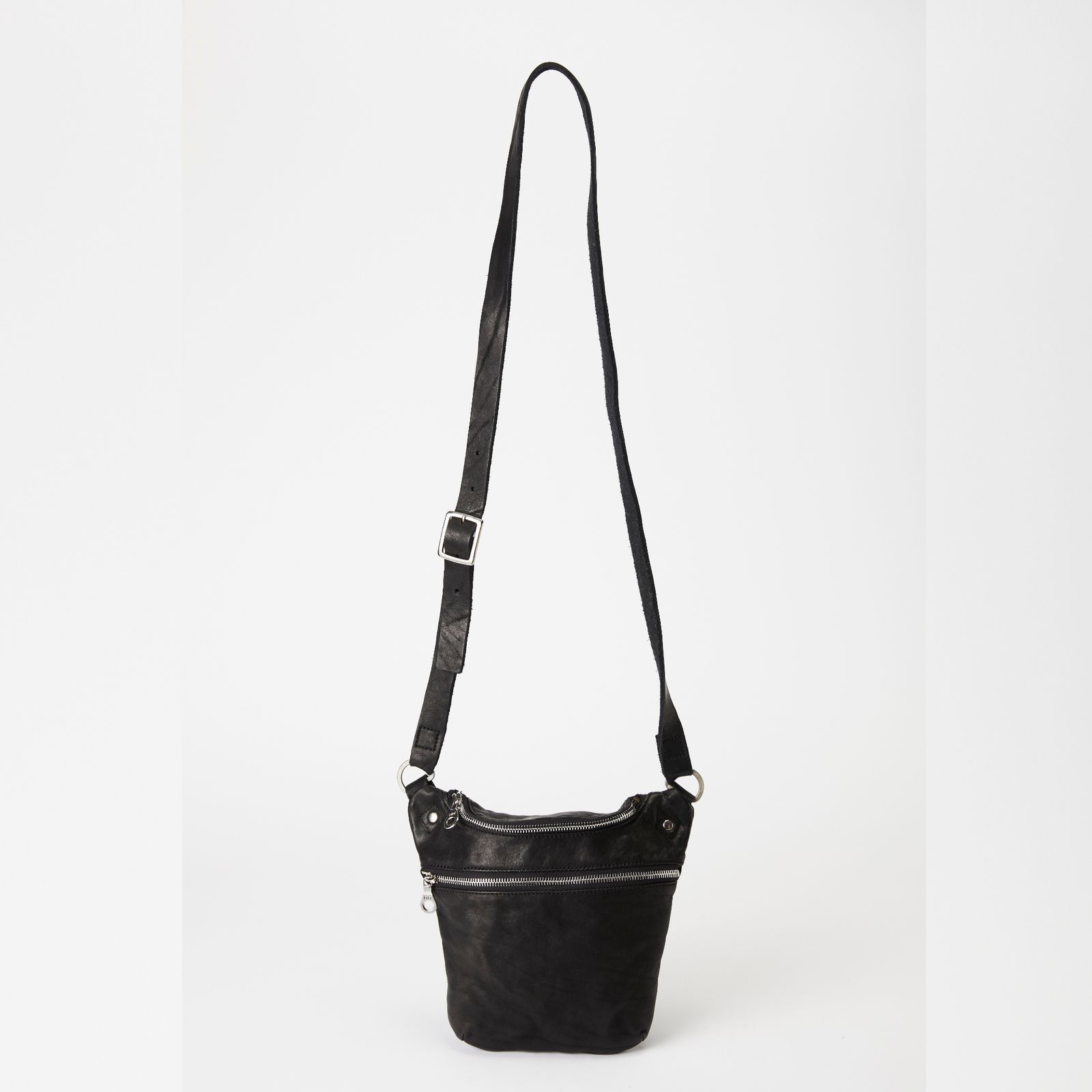 ジャパンダブルショルダー フルタンニン製品染め ショルダーバッグ （BLACK）