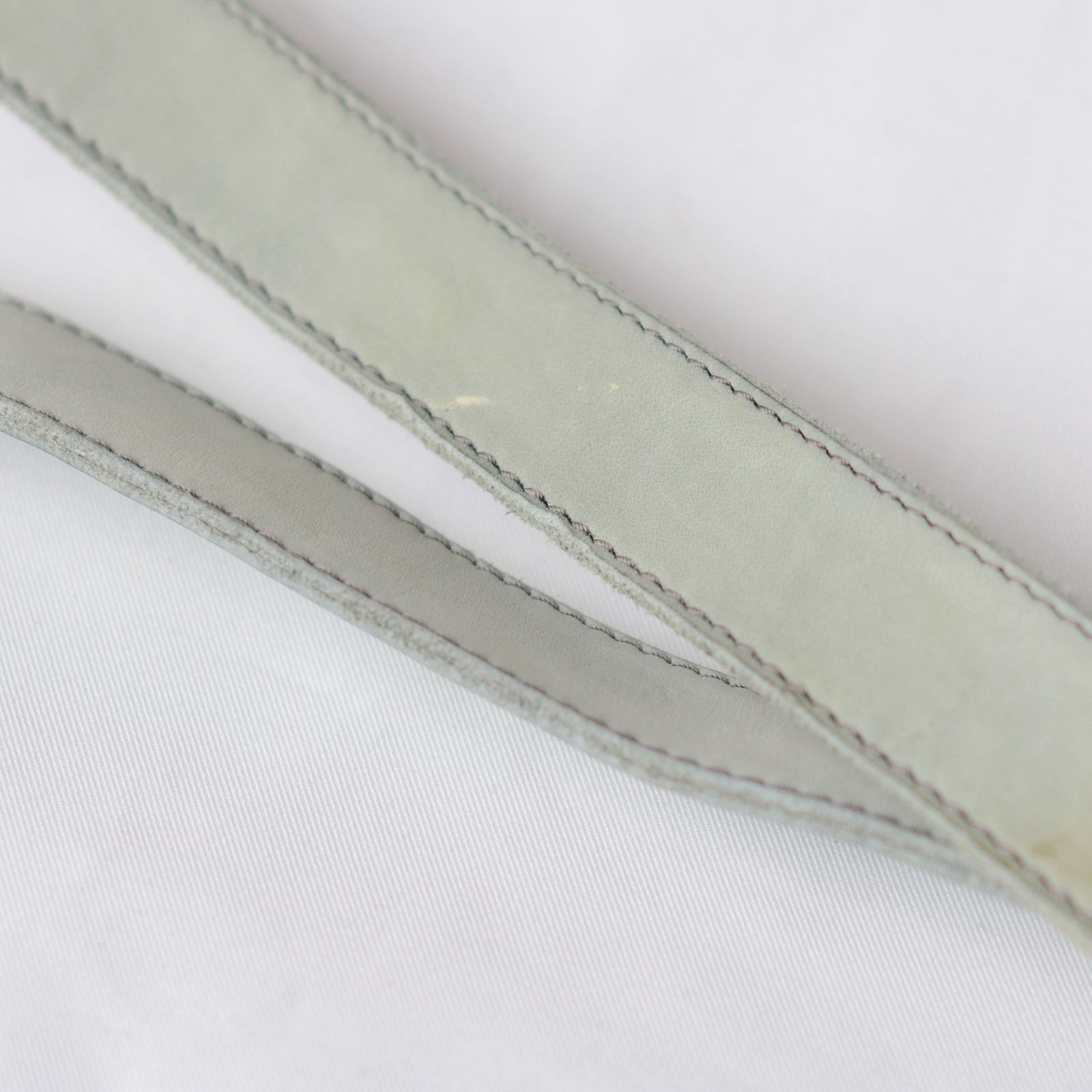 HORSE WHITE LEATHER BELT D-RING