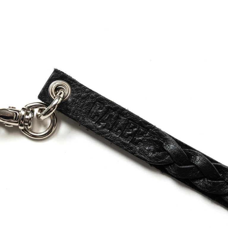 即完モデル CALEE キャリー スタッズスマートフォンストラップ STUDS CALEE - STUDS & KNITTING LEATHER SMART PHONE STRAP (BLACK