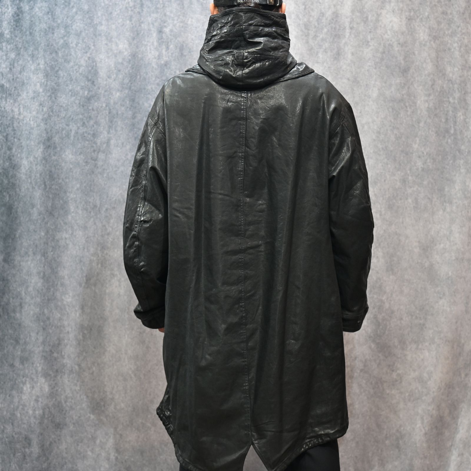 JAPANステア ミモザ鞣し製品染め モッズコート （BLACK）｜2176-01