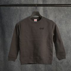 【KIDS】 "chord" EMBROIDERY 10.0OZ CREW NECK SWEAT (CHARCOAL) / ロゴ刺繍 10.0オンス クルーネック スウェット (チャコール)