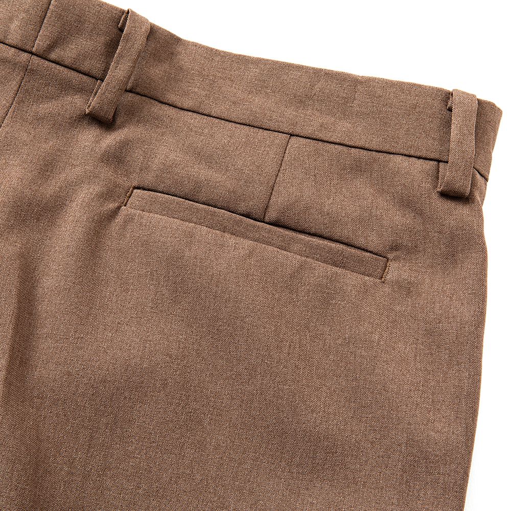 CALEE - Vintage type tropical cloth tapered easy slacks (Brown 