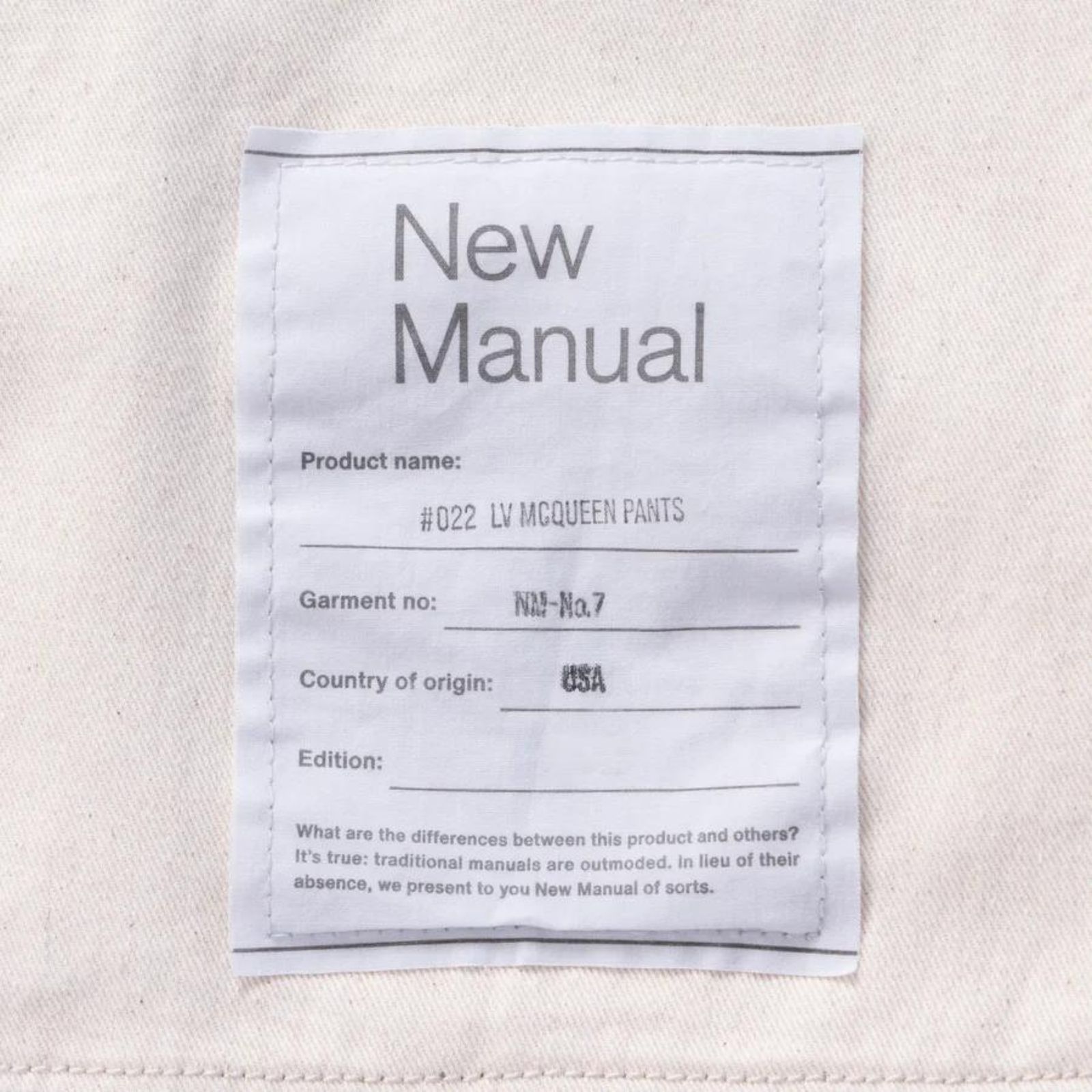#022 LV MCQUEEN PANTS ONE-WASHED （D.BEIGE） / テーパード デニムパンツ （ベージュ）