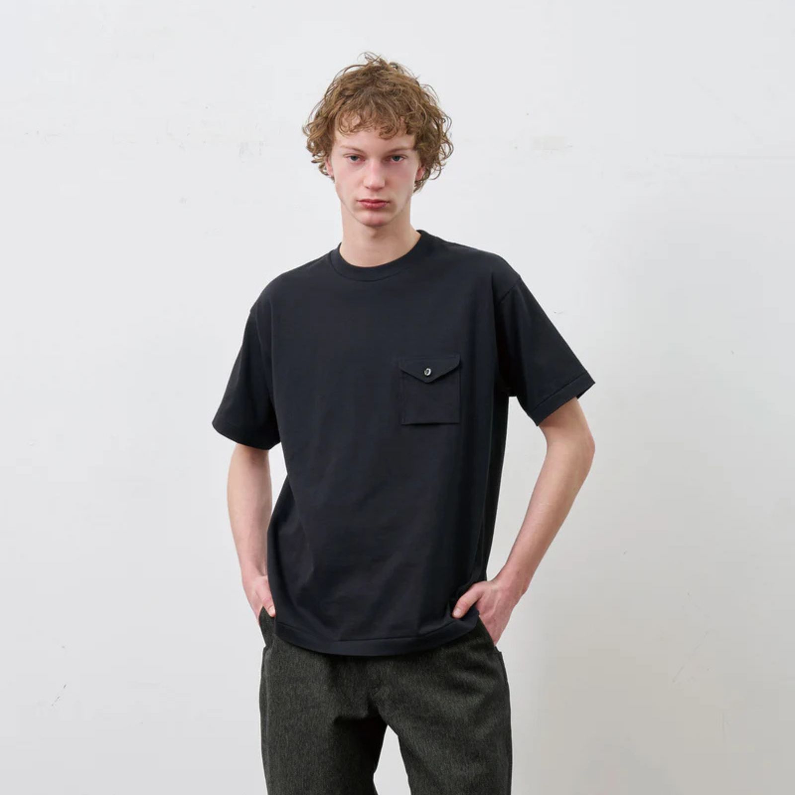 Y1935 POCKET TEE （BLACK）｜ ポケット Tシャツ （ブラック） 602-261-14