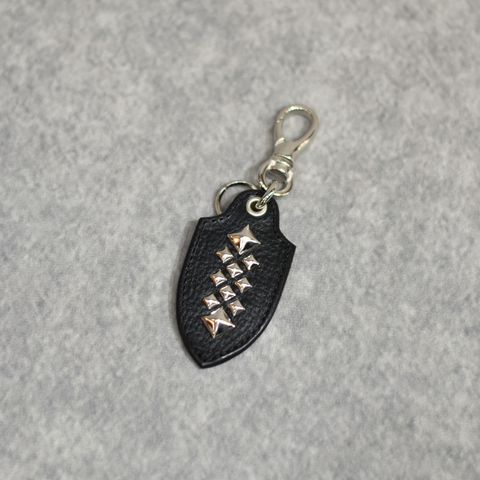 STUDS LEATHER KEY RING ＜TYPE A＞ (BLACK)｜キーリング・キーホルダー｜CL-26SS005LE
