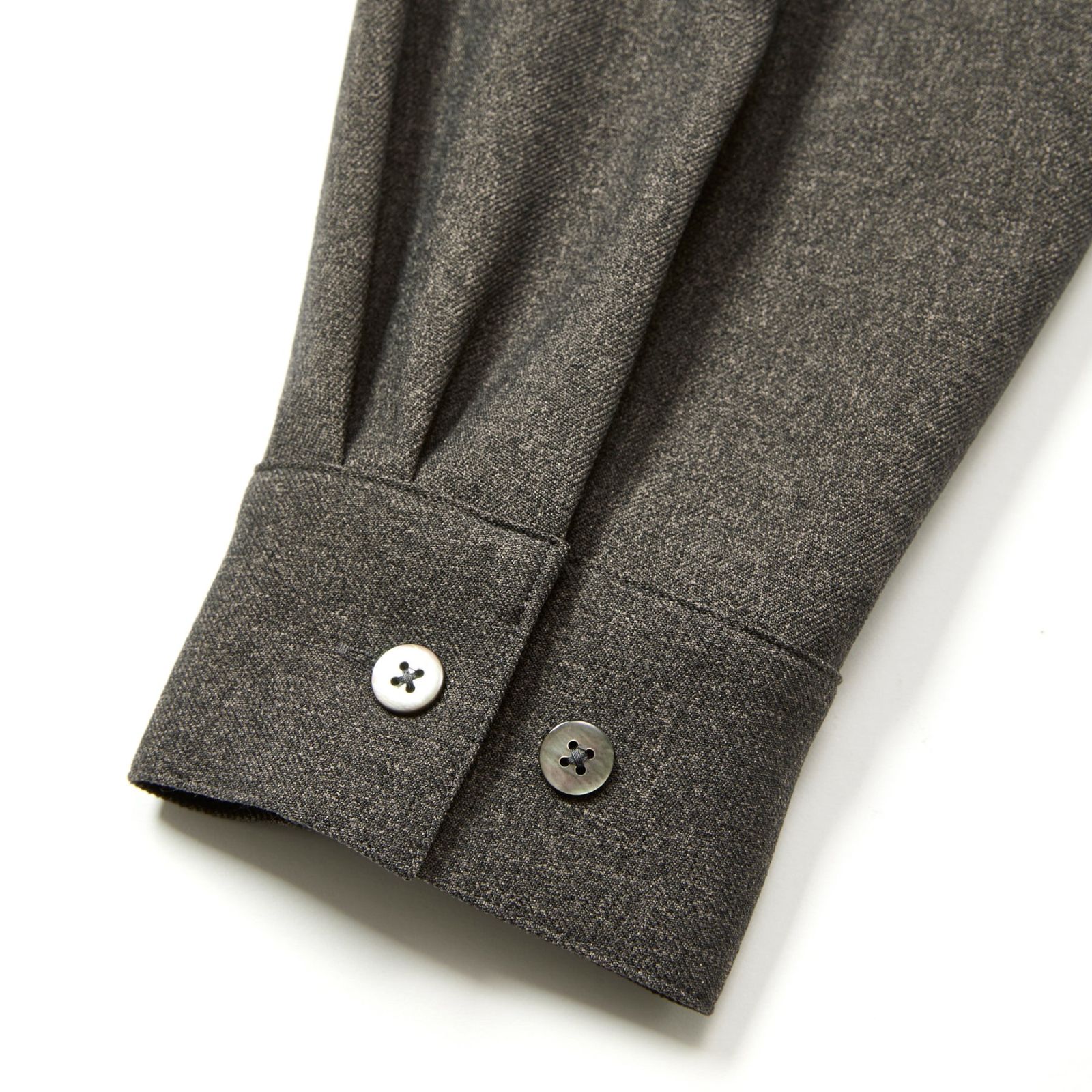 "BLATANT LOCALISM" OPEN COLLAR ROUND L/S SH (CHARCOAL)｜オープンカラー ラウンド 長袖シャツ｜CL-25AW038