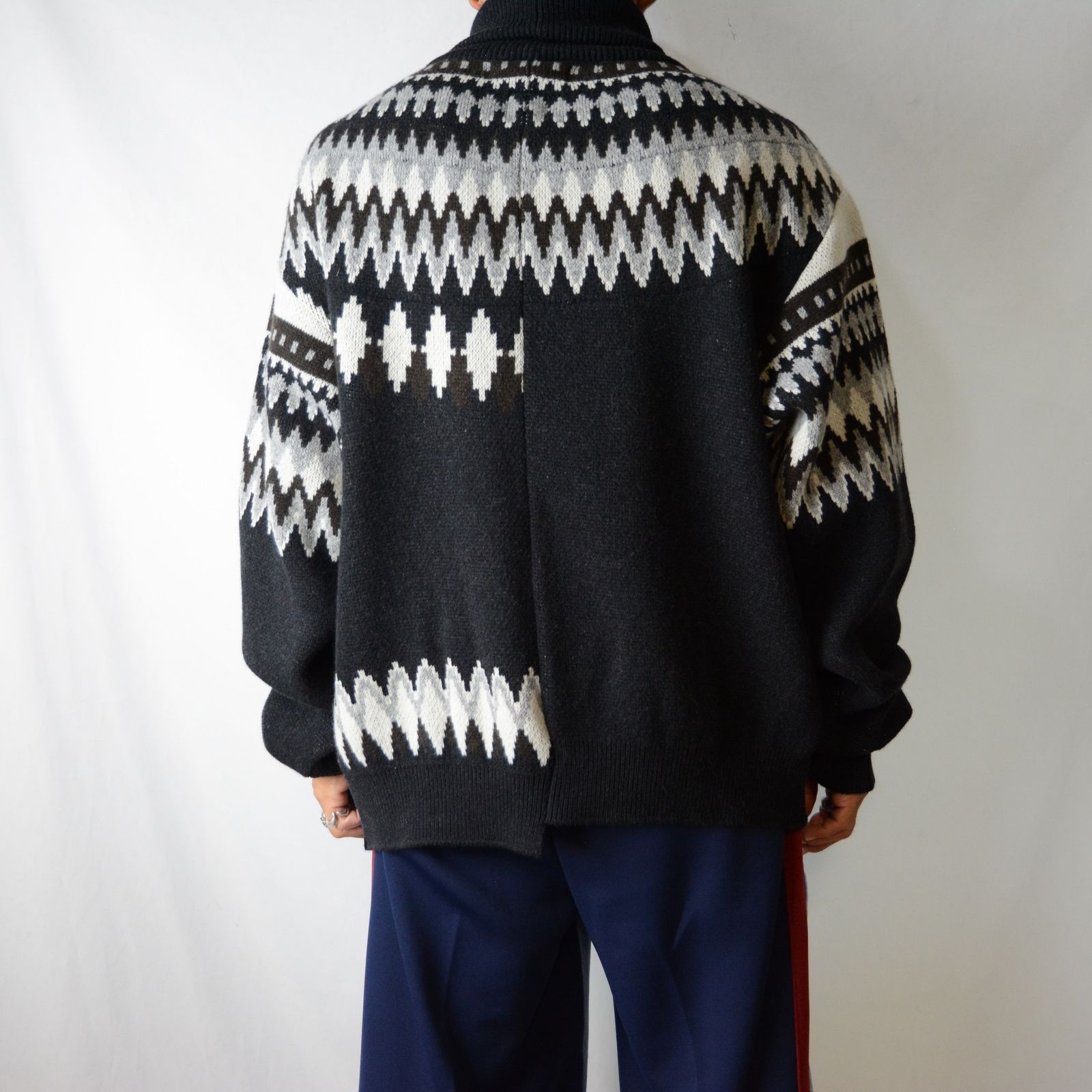 FACETASM - DECONSTRUCTED NORDIC KNIT （CHARCOAL × NAVY