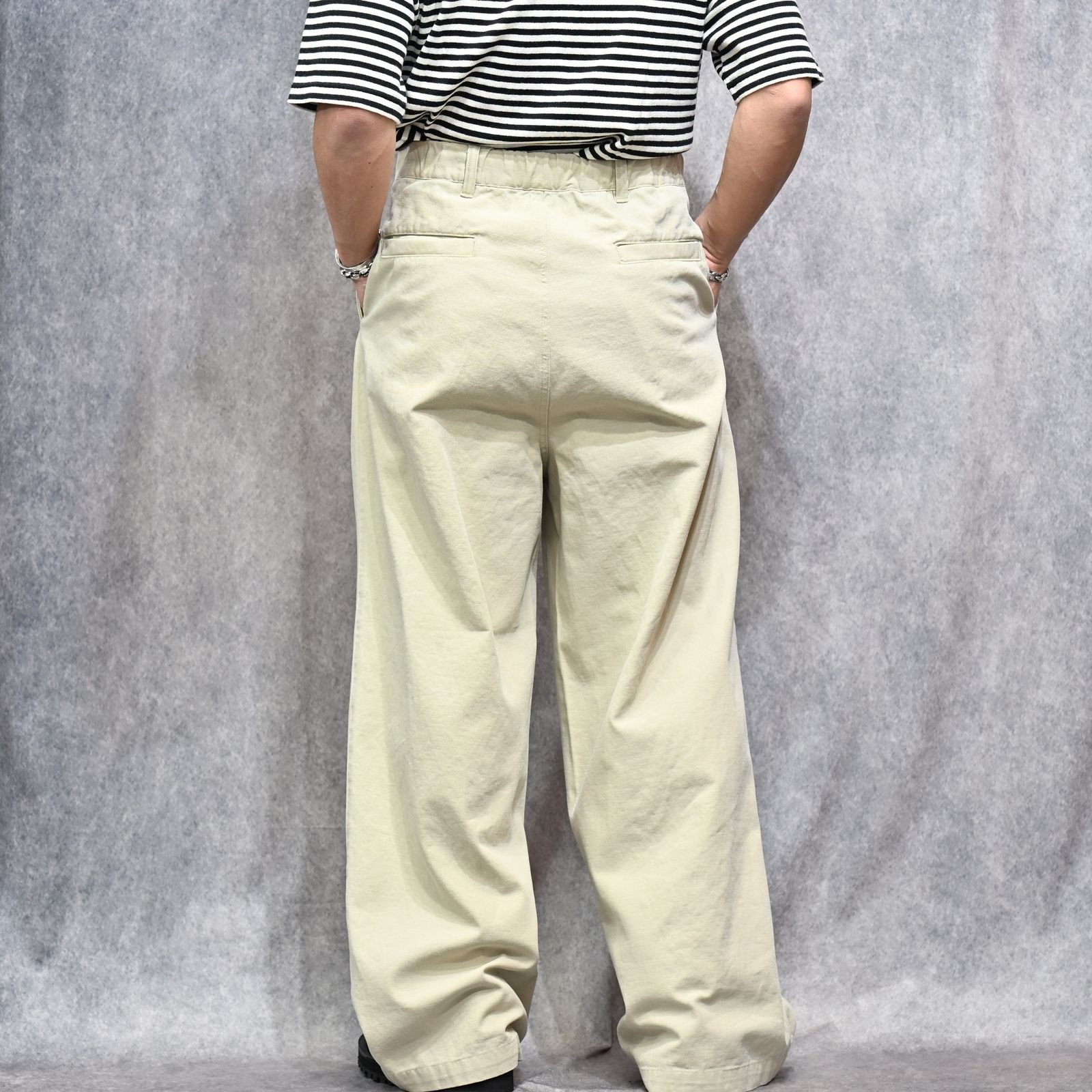 CHINO WIDE TROUSERS （BEIGE） / チノパンツ ワイドトラウザー （ベージュ） 2026SS-PT2-YT