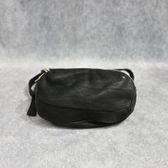 ジャパンダブルショルダー フルタンニン製品染め ショルダーバッグ / （BLACK） 92-19