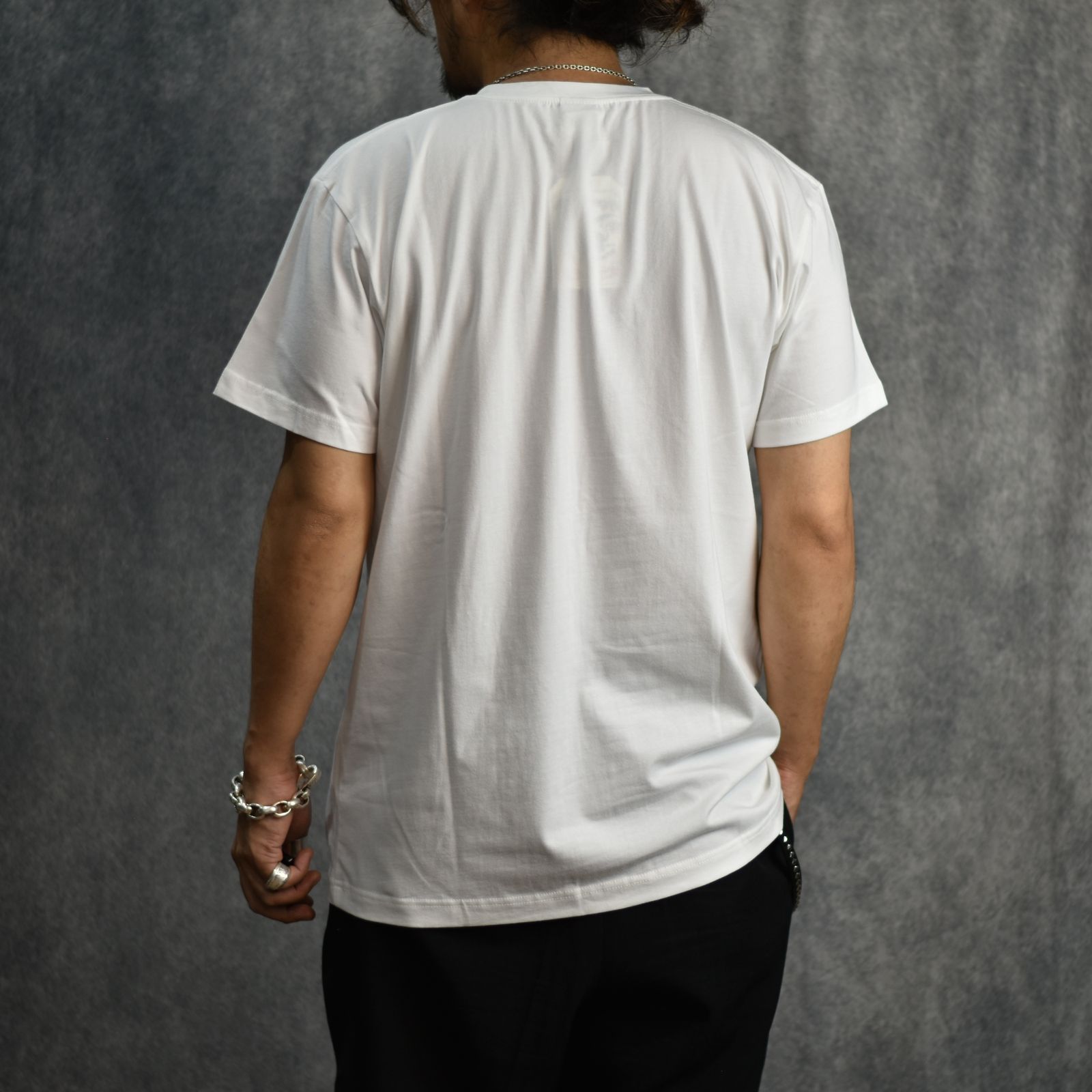 STRETCH CALEE COLLAGE LOGO TEE (WHITE) / ストレッチ コラージュ ロゴ Tシャツ