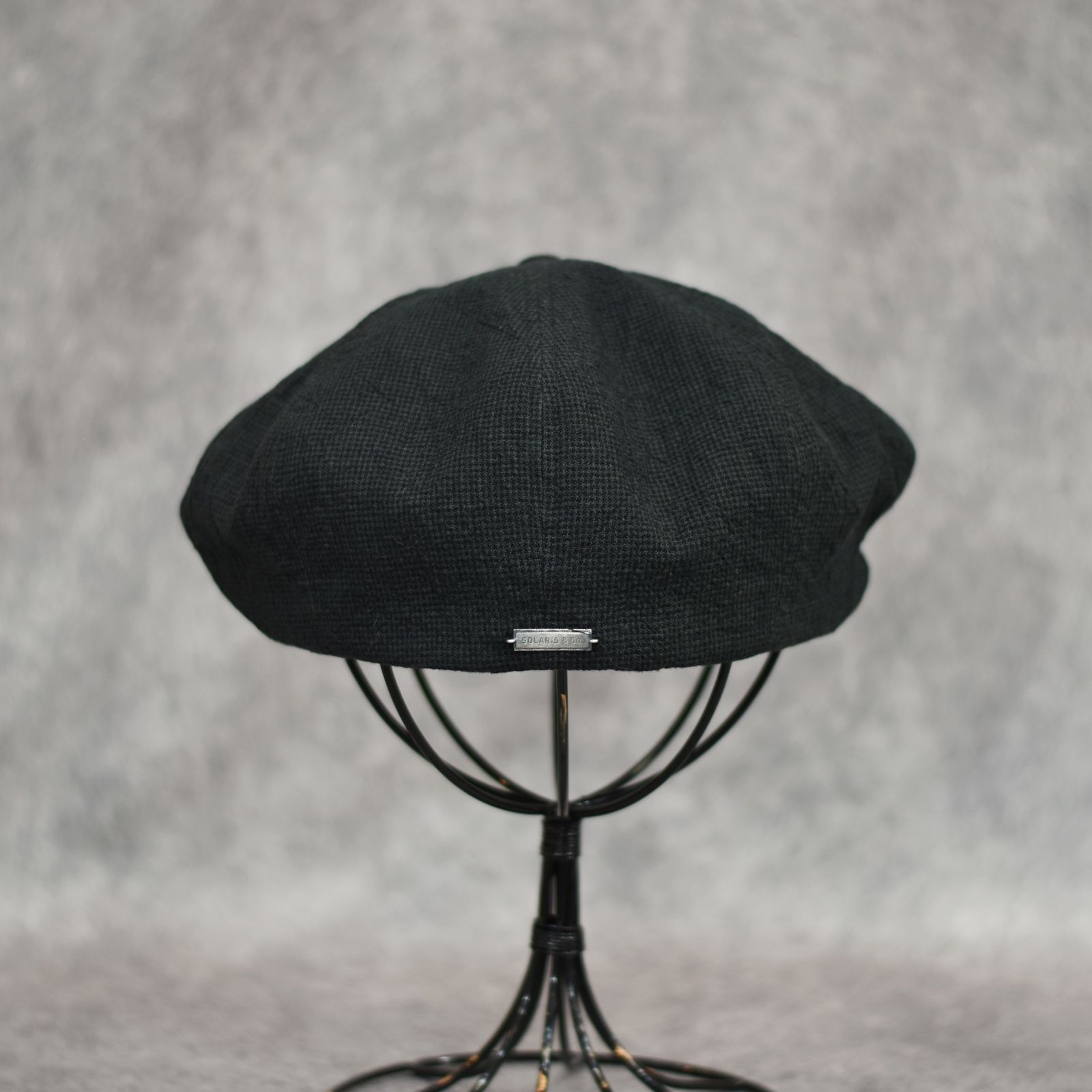 Linen Houndstooth Casquette "OLDBOY" (GREEN) / 千鳥格子 キャスケット