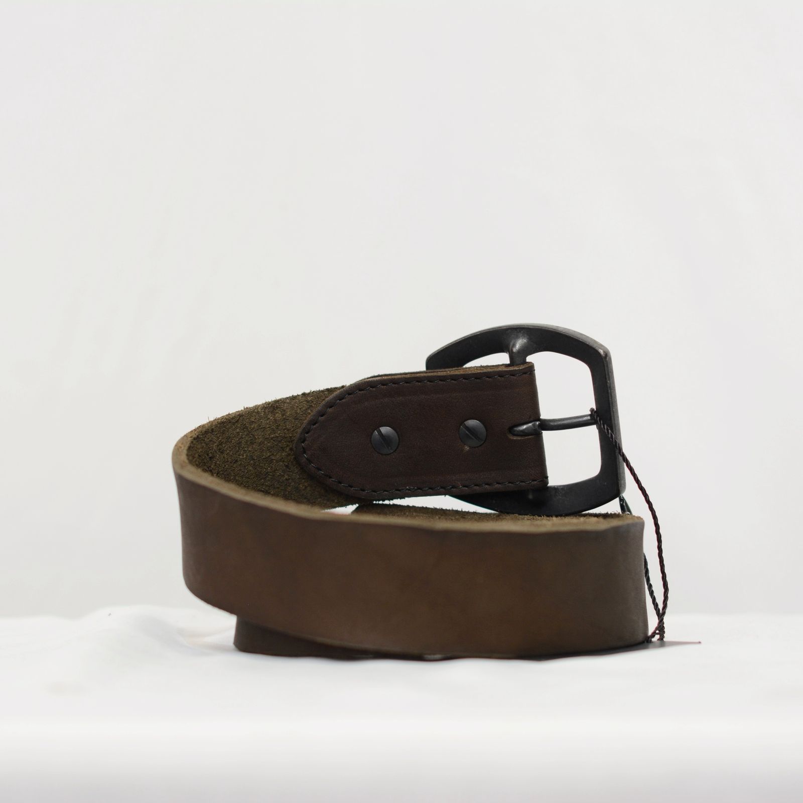ダブルショルダーレザー 製品染めベルト （KHAKI）
