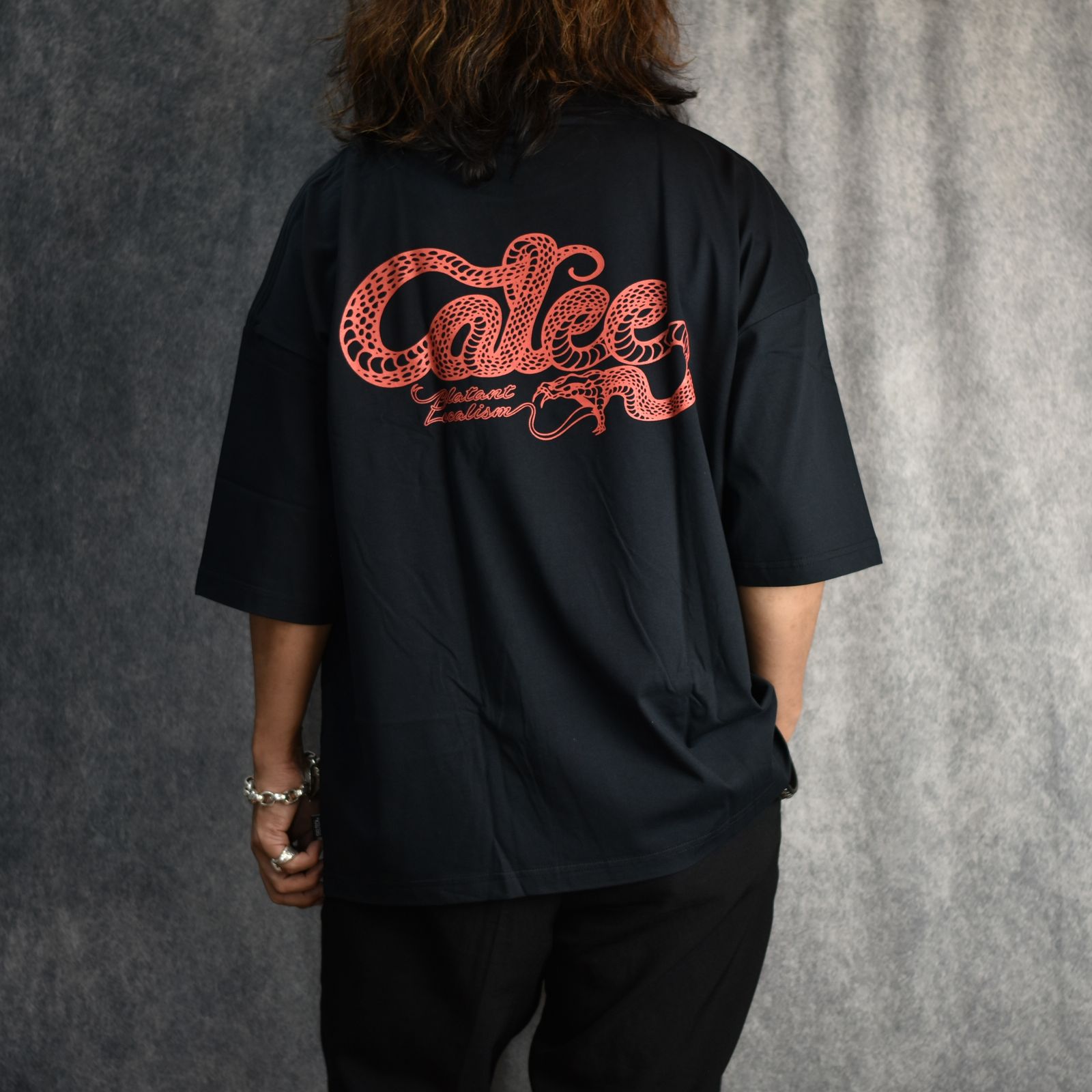 × SHELTECH®︎ CL SNAKE LOGO DROP SHOULDER TEE (BLACK) / シェルテック キャリー スネークロゴ ドロップショルダー 半袖Tシャツ