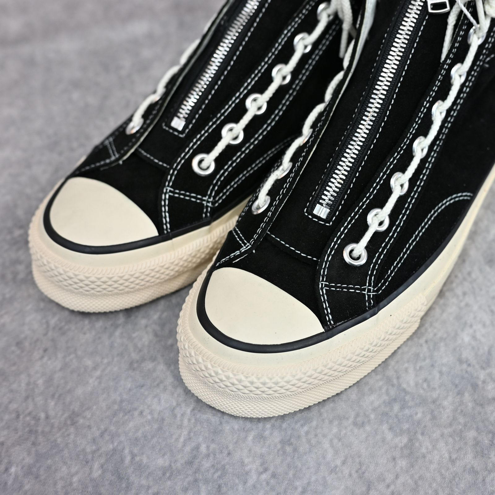 MINEDENIM × nonnative DWELLER TRAINER 2 HI COW LEATHER WITH GORE-TEX by SPINGLE （WHT×BLK）｜ノンネイティブ スニーカー｜NN-F4753