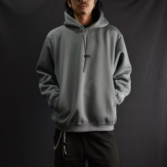 MULTI WAY DOUBLE KNIT PULLOVER HD (BLUE / GRAY) / ダンボールニット プルオーバーパーカー