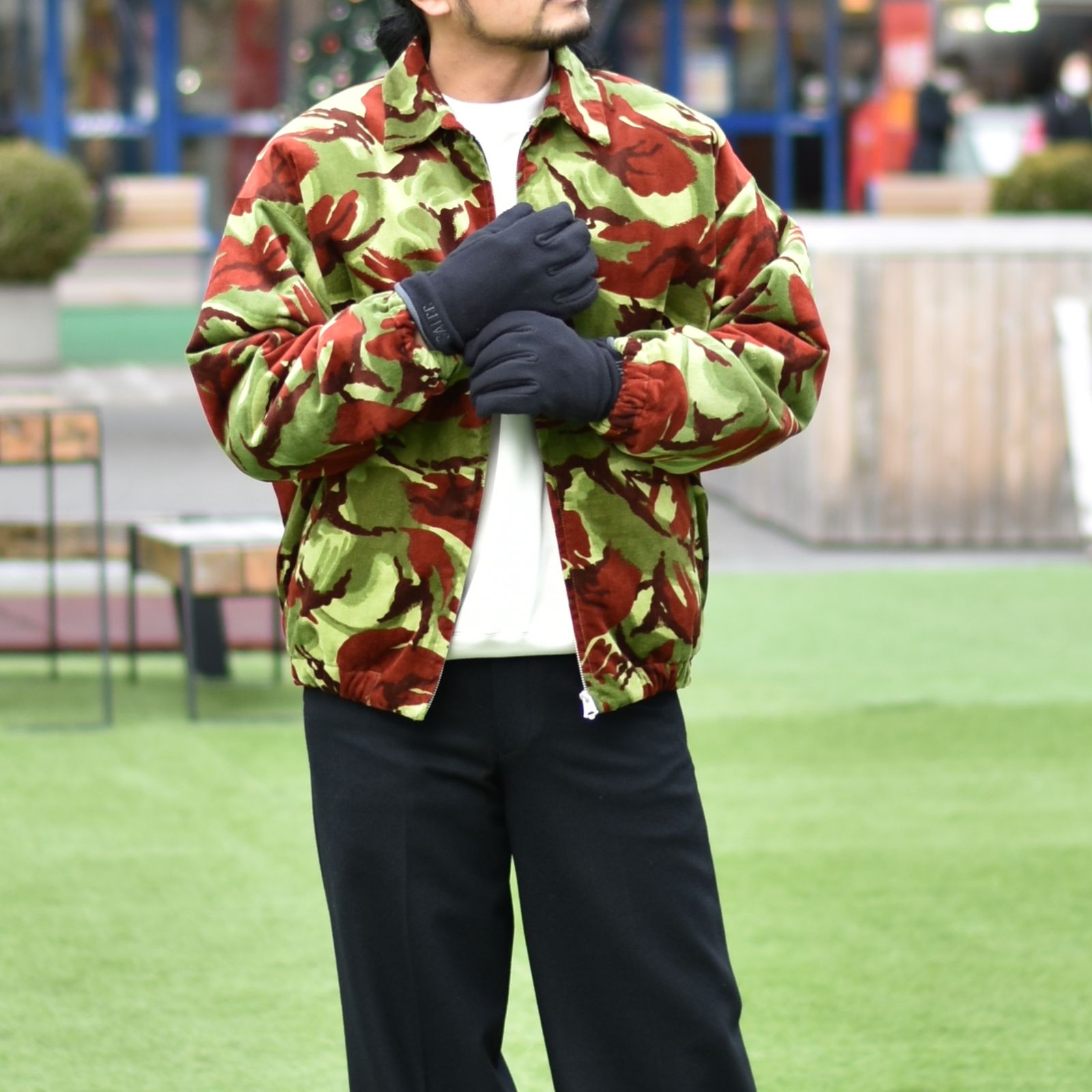 CALEE - British camouflage pattern corduroy harrington