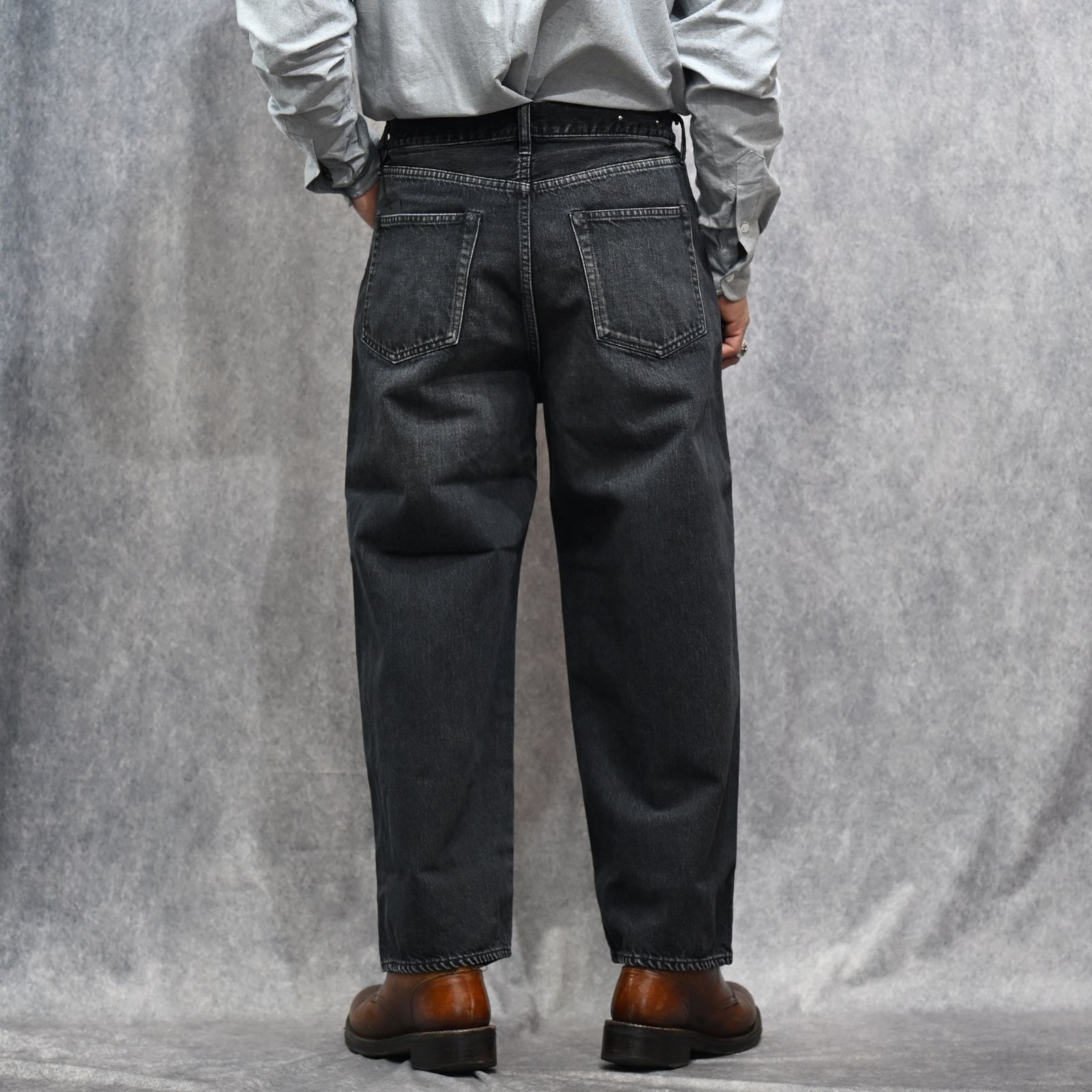 S.Wide Straight Cropped 5pocket USD （BKU）｜クロップド デニムパンツ （ブラック）｜2603-1002