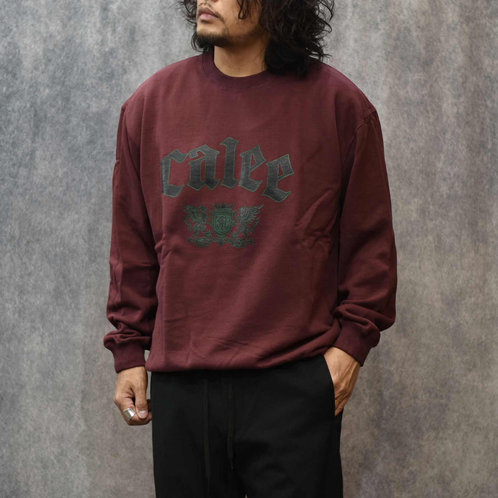 EMBLEM LOGO CREW NECK SW (BURGUNDY)｜クルーネック スウェット トレーナー｜CL-25AW014