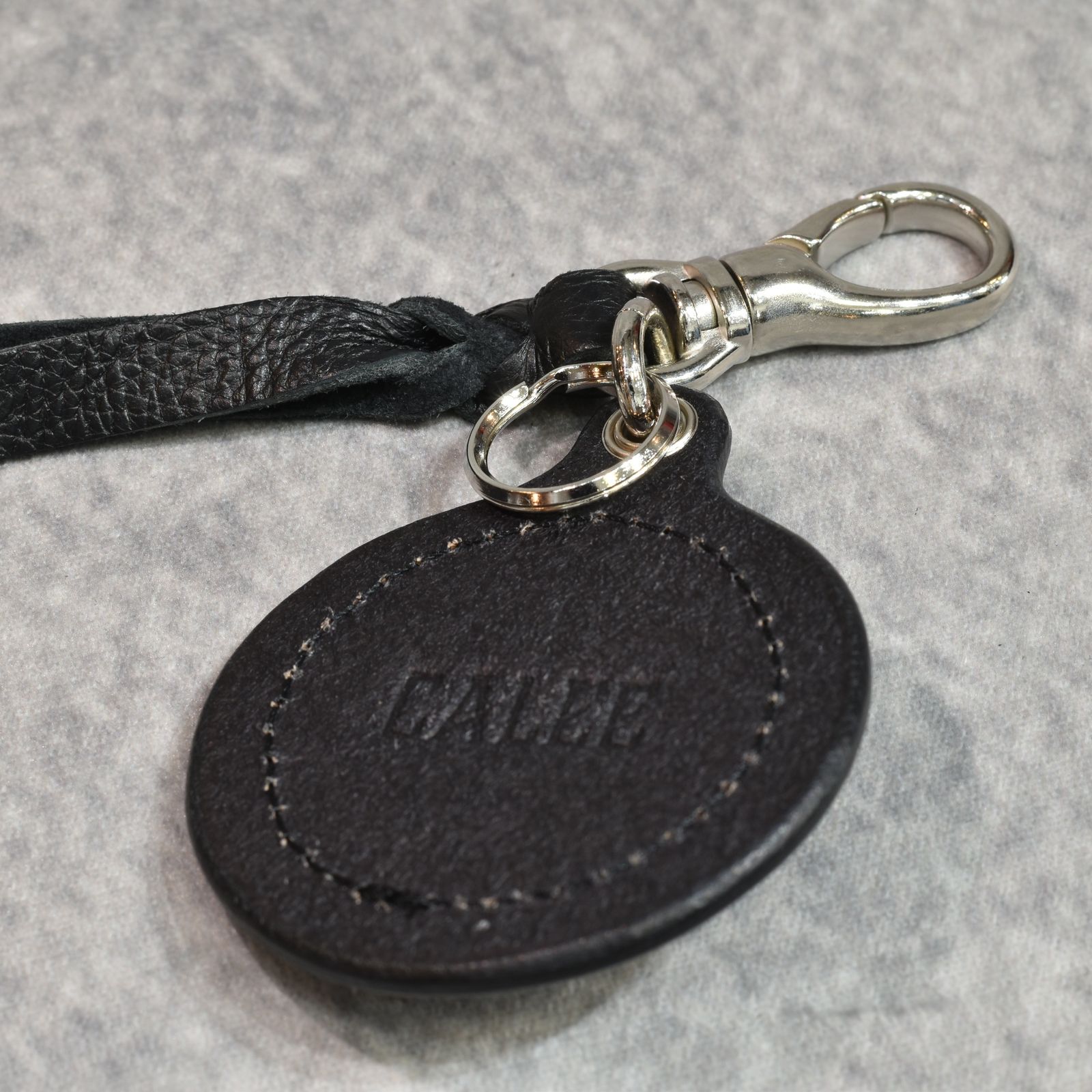 COLOR STONE STUDS LEATHER KEY RING (BLACK)｜カラーストーン スタッズレザー キーリング キーホルダー｜CL-26SS019LE