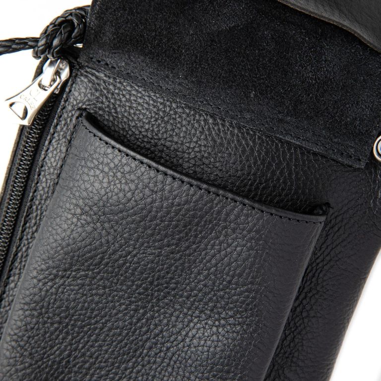 CALEE - STUDS LEATHER SHOULDER POUCH ＜TYPE B＞ (BLACK
