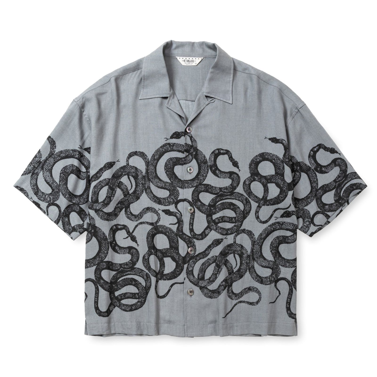 5 SLEEVES DROP SHOULDER SH (GRAY) / 5分袖 ドロップショルダー オープンカラーシャツ