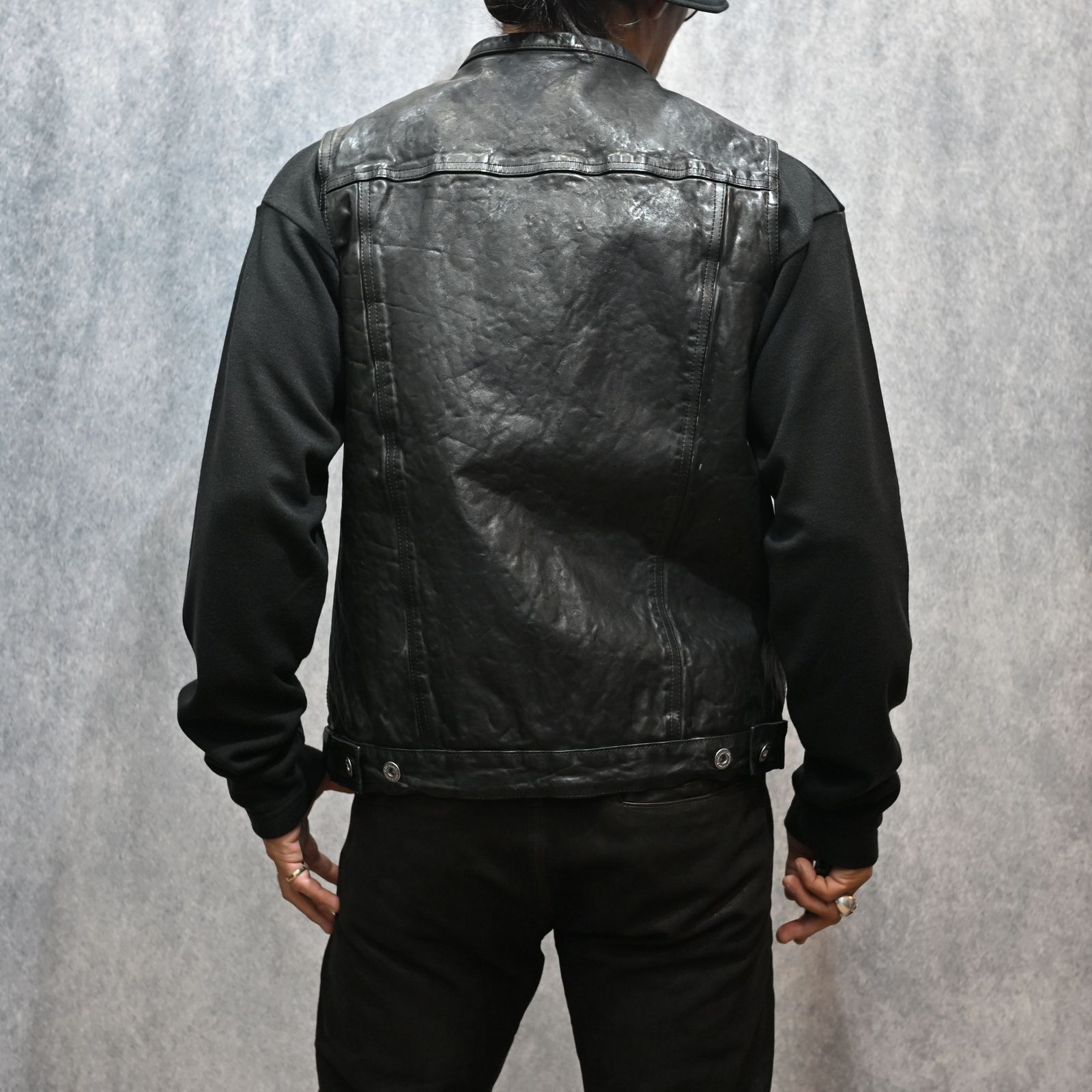 フレンチショルダー 製品染め クラブベスト （BLACK）｜1842-13