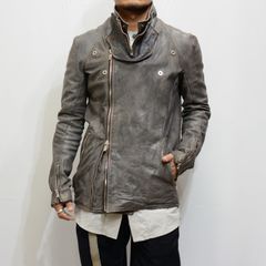 HORSE LEATHER DOUBLE BREAST MOTO DARTS SHOULDER BLOUSON LINED JB-3