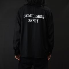 EMBROIDERY OPEN COLLAR L/S SH (BLACK) / オープンカラー 長袖シャツ