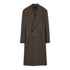 Double weave wool lace-up coat （BROWN） ダブル ロングジャケット （ブラウン）