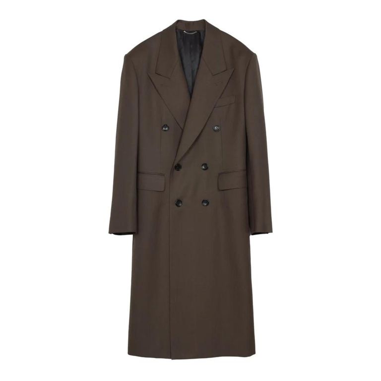 JOHNLAWRENCESULLIVAN - Double weave wool lace-up coat （BROWN