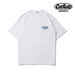 CUTRATE LOGO HEAVY WEIGHT DROP SHOULDER S/S -T-SHIRT (FROST GRAY) / ドロップショルダー ロゴ刺繍 Tシャツ