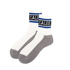 JACQUARD PILE LINE SOCKS (WHITE / BLUE)｜ラインソックス｜CL-26SS005EX