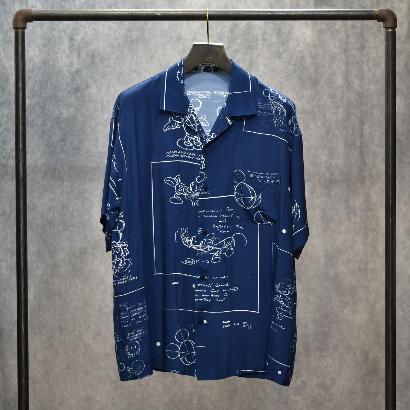 DISNEY MS/PC ALOHA COLLECTION ALOHA SHIRT / DISNEY MICKEY MOUSE (NAVY) / アロハ シャツ / ディズニー ミッキー マウス / DP-024-3290-41
