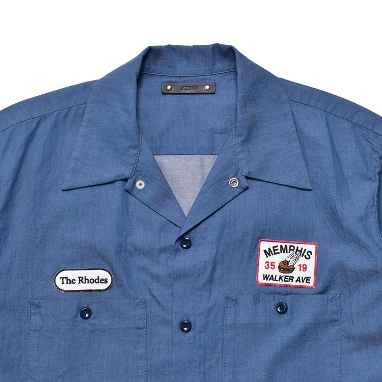 The Rhodes SL.Denim S.S Work SH （LBL） ストア 半袖シャツ （ライトブルー）｜2605-5002