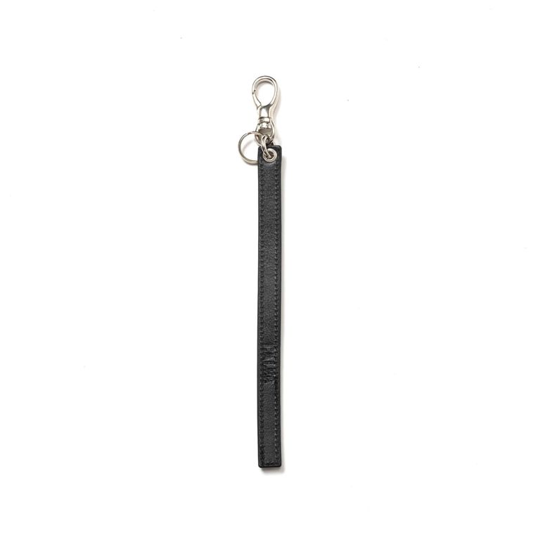 CALEE - STUDS LEATHER SHORT KEY RING (BLACK) / スタッズ