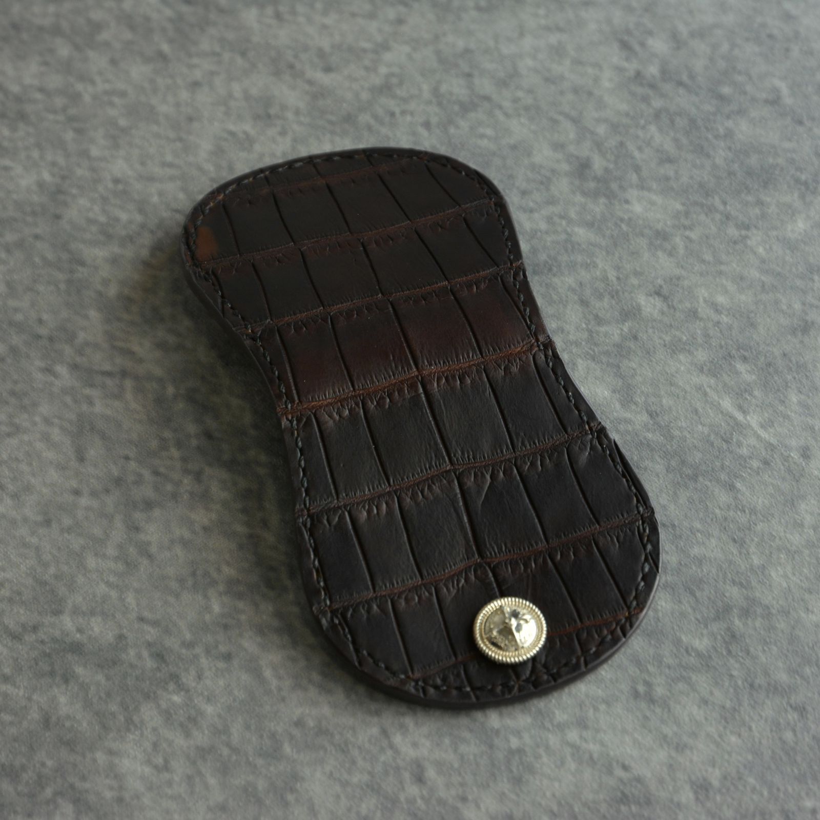 オイルクロコ + イタリアンオイルレザー (BROWN)