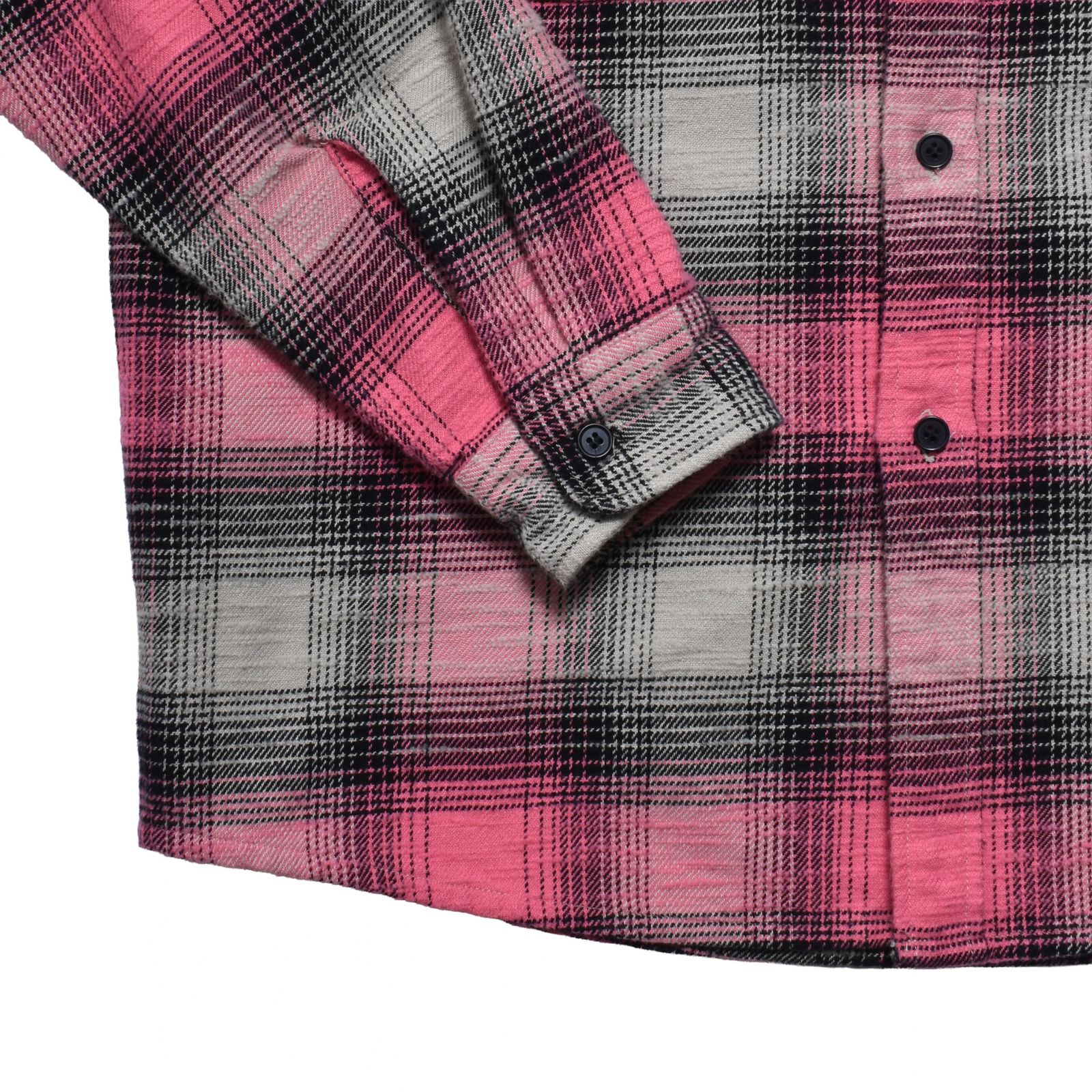 Heavy Cotton Flannel Ombre Work Shirt （PNK）｜フランネル オンブレチェック ワークシャツ｜MDFBF09503