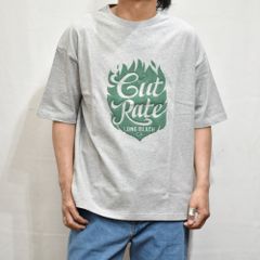 CUTRATE FLAME FLOCKY LOGO DROPSHOULDER S/S -T-SHIRT (MIX GRAY)