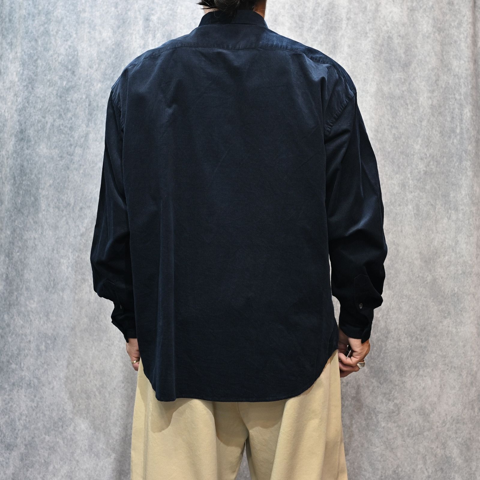 ROLL UP ORGANIC CORDUROY SHIRT (NAVY)|コーデュロイシャツ (ネイビー) PC-016-3685-41