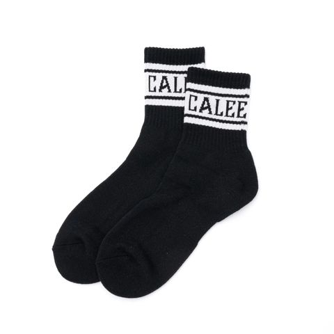 JACQUARD PILE LINE SOCKS (BLACK / WHTE)｜ラインソックス｜CL-26SS005EX