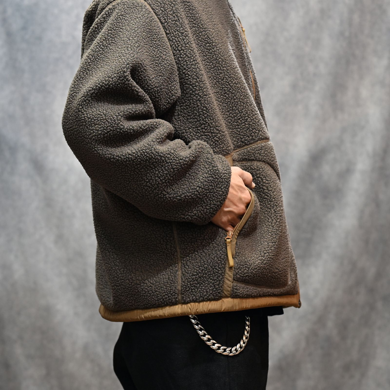 FLEECE LINER NYLON ZIP UP JACKET （BROWN）｜フリース リバーシブルジャケット （ブラウン） PC-022-3623-20