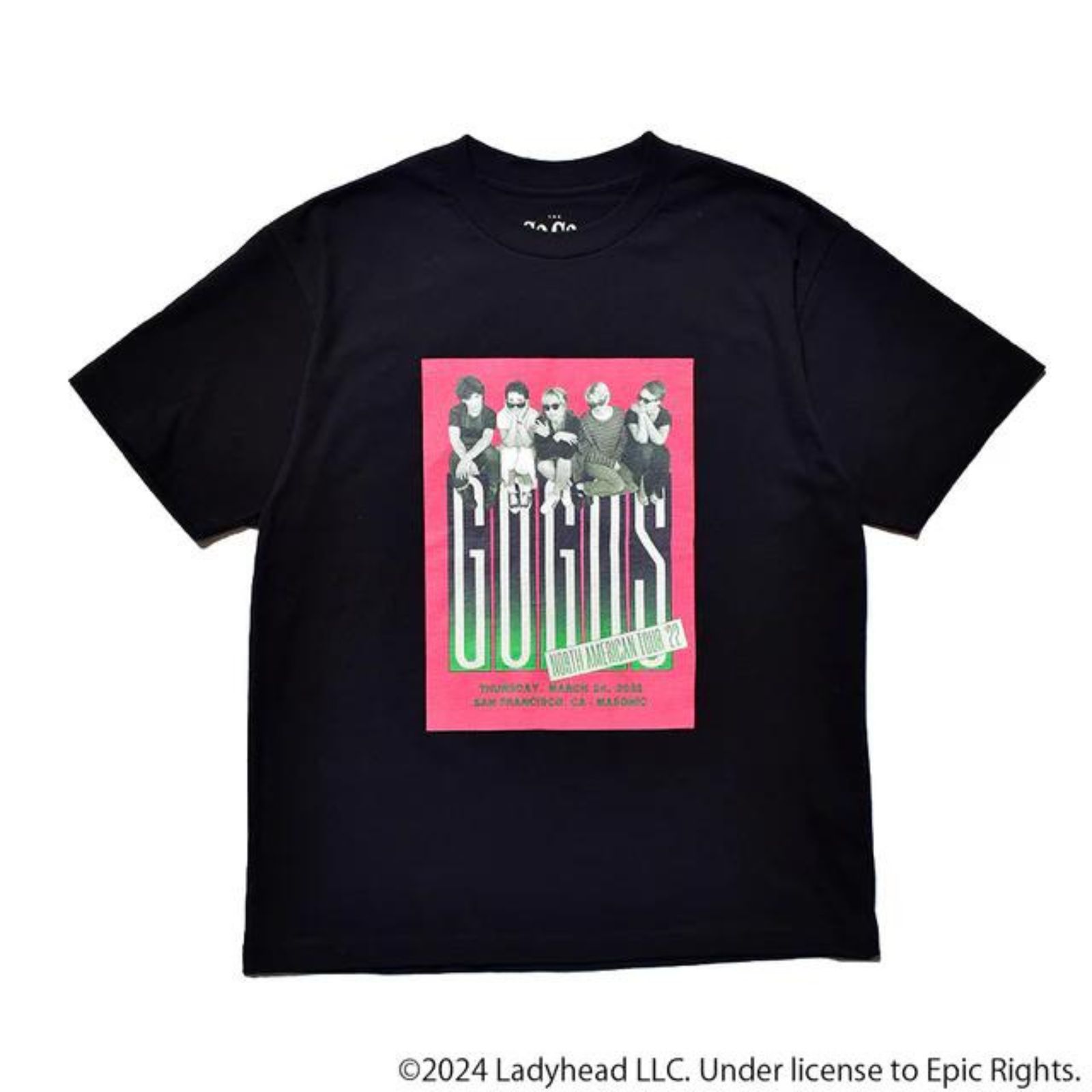 GO-GO'S "NORTH AMERICAN TOUR" Print Crewneck T-SH （BLK） / プリント Tシャツ （ブラック）